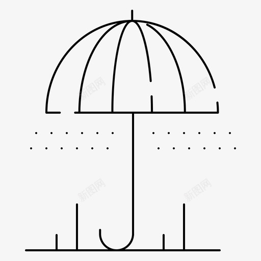 雨春天伞图标svg_新图网 https://ixintu.com 伞 天气 春天 春天细细的虚线 雨