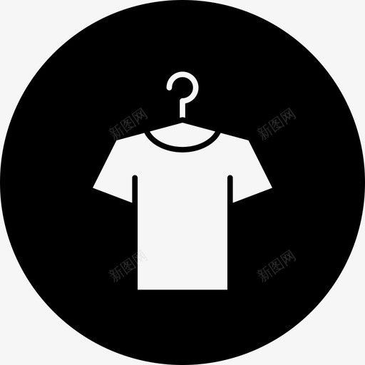 衣架衬衫无袖图标svg_新图网 https://ixintu.com T恤 无袖 时尚圆形填充物 衣架 衬衫