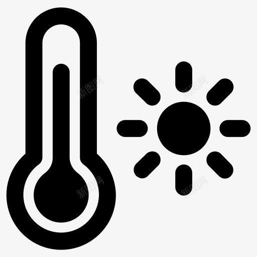 热温度温度计图标svg_新图网 https://ixintu.com 天气 温度 温度计 温暖 热