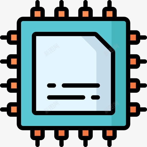 处理器技术62线性颜色图标svg_新图网 https://ixintu.com 处理器 技术62 线性颜色