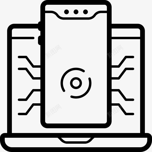 同步数据笔记本电脑电话图标svg_新图网 https://ixintu.com 共享 同步 数据 服务 电脑 电话 移动 笔记本