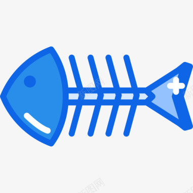 鱼骨61号餐厅蓝色图标图标