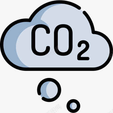 二氧化碳天气164线性颜色图标图标