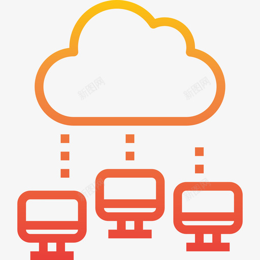 云计算机网络6梯度图标svg_新图网 https://ixintu.com 云 梯度 计算机网络6