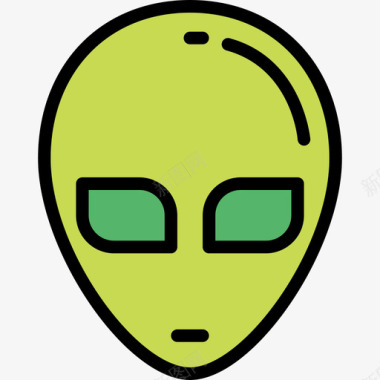 外星人好莱坞4线性颜色图标图标