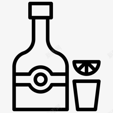 龙舌兰酒瓶子饮料图标图标