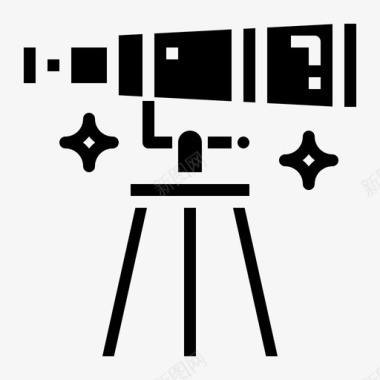 望远镜观测科学图标图标