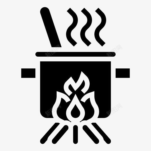 烹饪煮沸野营图标svg_新图网 https://ixintu.com 户外 烹饪 煮沸 野营 野餐 野餐元素字形