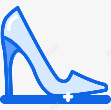 高跟鞋时尚5蓝色图标图标