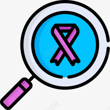 研究世界癌症意识日10线性颜色图标图标