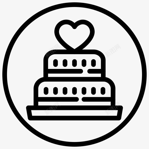 蛋糕面包店心图标svg_新图网 https://ixintu.com 2圈 婚礼 情人节 派对 蛋糕 面包店