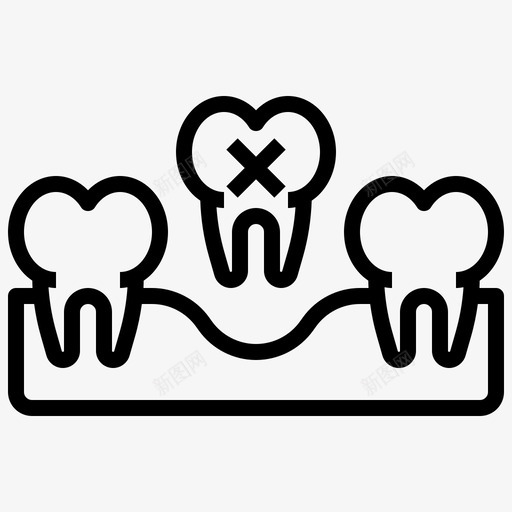 牙齿脱落牙齿牙齿护理图标svg_新图网 https://ixintu.com 护理 牙医 牙齿 脱落