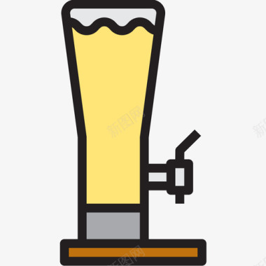 啤酒龙头饮料13线性颜色图标图标