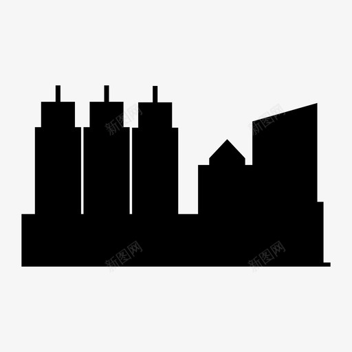 城市建筑大都市图标svg_新图网 https://ixintu.com 城市 城镇 大都市 天际 建筑 轮廓