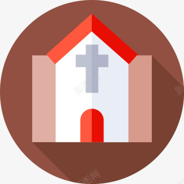 教堂新年提案12平房图标图标