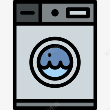 洗衣机洗衣房18原色图标图标