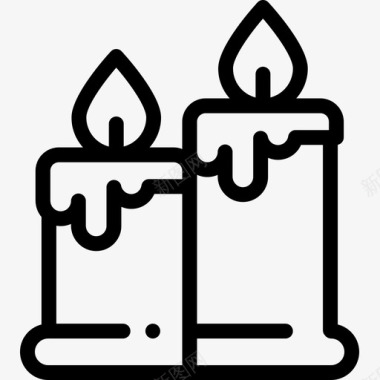 蜡烛治疗10线性图标图标