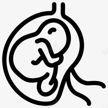 胎儿婴儿卵巢图标图标