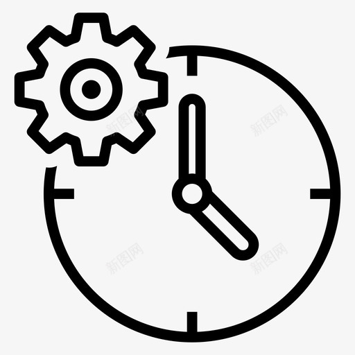 时间管理商业效率时钟图标svg_新图网 https://ixintu.com 商业 效率 时钟 时间管理 齿轮