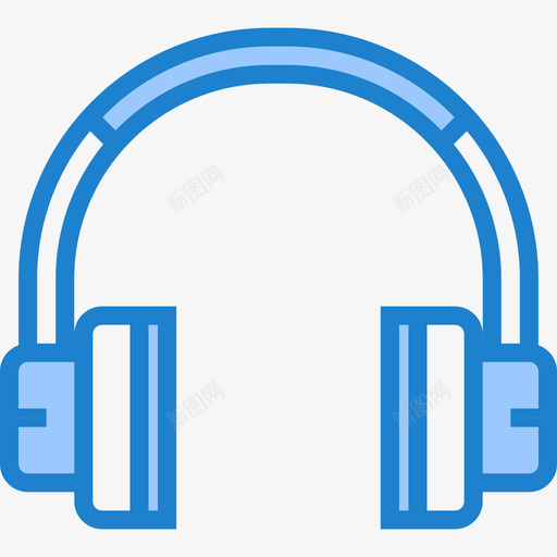 耳机办公用品6蓝色图标svg_新图网 https://ixintu.com 办公用品6 耳机 蓝色