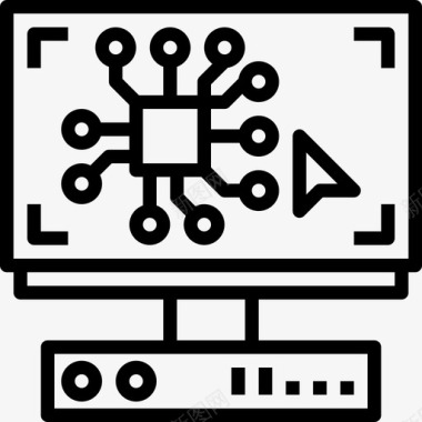 程序网络技术线性图标图标