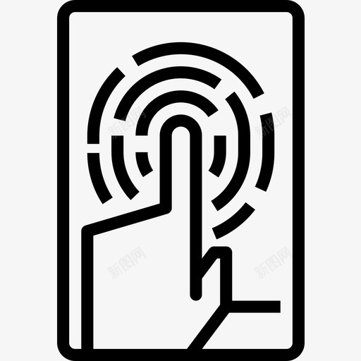 指纹智能设备3线性图标svg_新图网 https://ixintu.com 指纹 智能设备3 线性