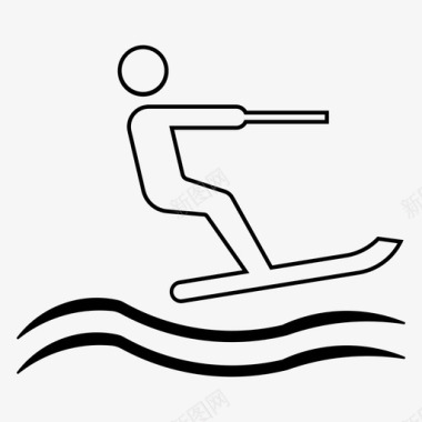 滑水沙滩娱乐图标图标