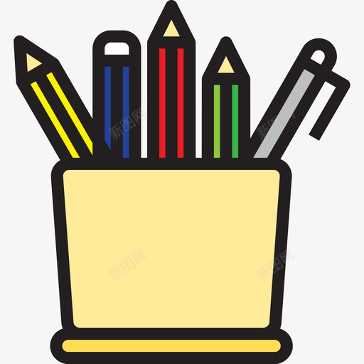 铅笔盒教育程度150线颜色图标svg_新图网 https://ixintu.com 教育 程度 铅笔盒 颜色