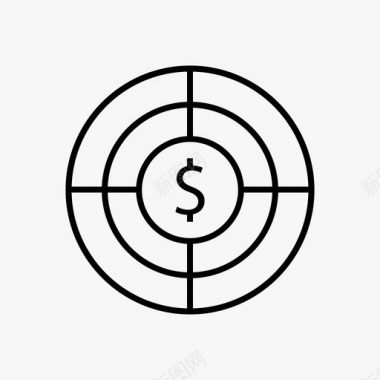 目标美元货币利润图标图标