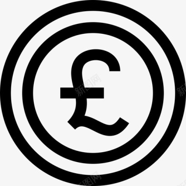 英镑货币3直系图标图标