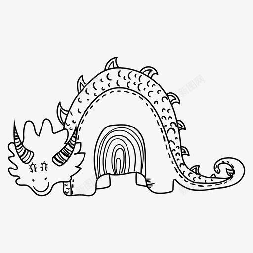 恐龙卡通蜥蜴图标svg_新图网 https://ixintu.com 卡通 可爱的恐龙 史前 恐龙 蜥蜴