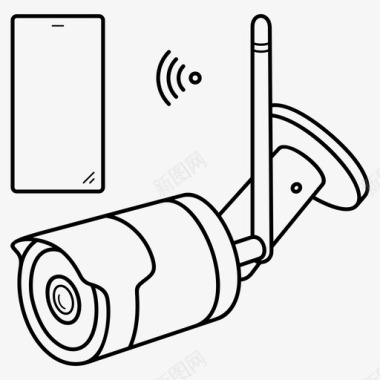 室外安防摄像头室外安全摄像头智能手机图标图标