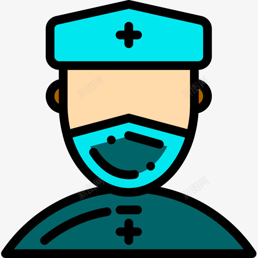 护士医疗和医院4线性颜色图标svg_新图网 https://ixintu.com 医疗 医院 护士 线性 颜色