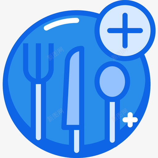 餐具61号餐厅蓝色图标svg_新图网 https://ixintu.com 61号 蓝色 餐具 餐厅