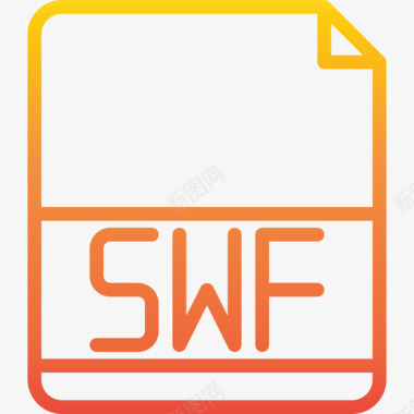 Swf文件扩展名渐变图标图标