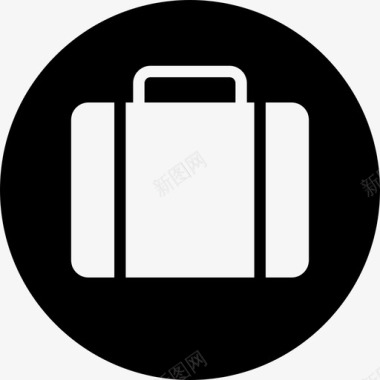 行李箱商务办公室圆形填充图标图标