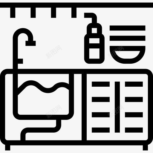 水槽厨房和炊具轮廓图标svg_新图网 https://ixintu.com 厨房 水槽 炊具 轮廓