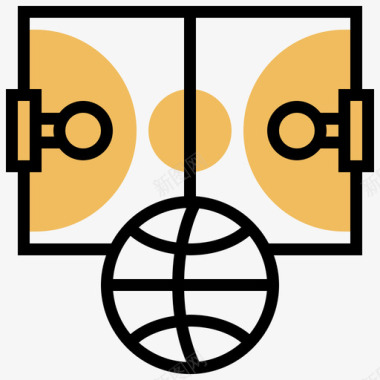 体育场篮球13号黄影图标图标