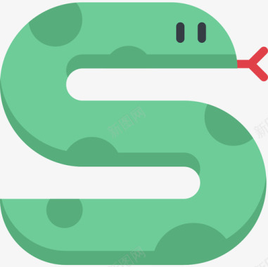 蛇宠物15扁平图标图标