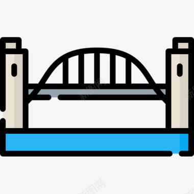 Bridge澳大利亚8线性颜色图标图标
