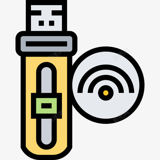 Usb网络共享7线颜色图标svg_新图网 https://ixintu.com Usb 共享 网络 颜色