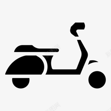 滑板车经典摩托车图标图标