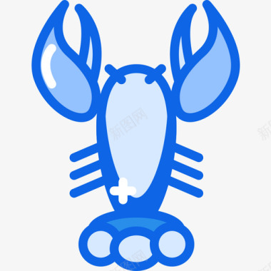 龙虾61号餐厅蓝色图标图标
