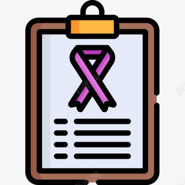 剪贴板世界癌症意识日10线性颜色图标图标
