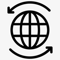 线路选项卡国际全球商务带箭头的环球商务国际商务图标高清图片