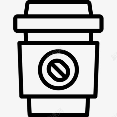 咖啡咖啡店68号直线型图标图标