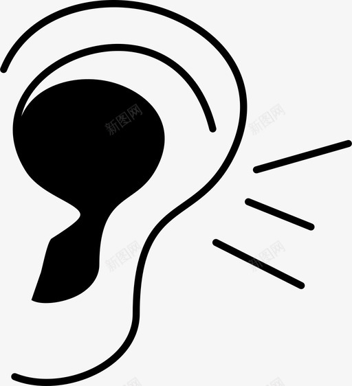 耳朵身体部位听觉图标svg_新图网 https://ixintu.com 医学 听觉 耳朵 身体 部位