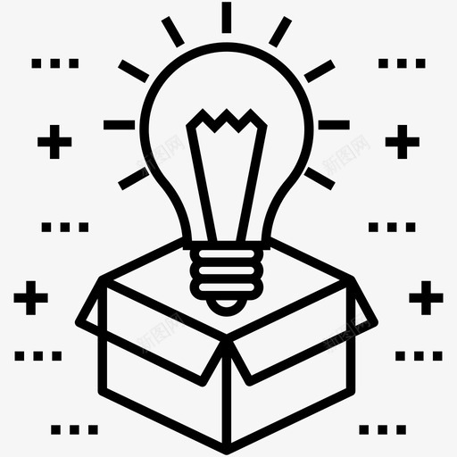 创新创造力能量图标svg_新图网 https://ixintu.com 创新 创造力 想法 灯泡 生活技能线图标 能量