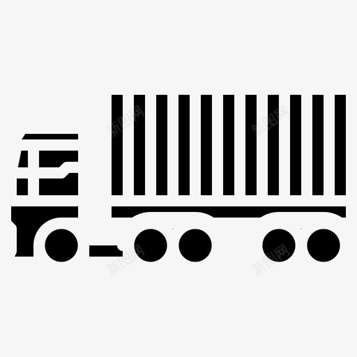 集装箱货物拖车图标svg_新图网 https://ixintu.com 卡车 拖车 货物 运输实体图标 运输工具 集装箱