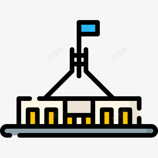 澳大利亚议会8线性颜色图标svg_新图网 https://ixintu.com 澳大利亚议会8 线性颜色
